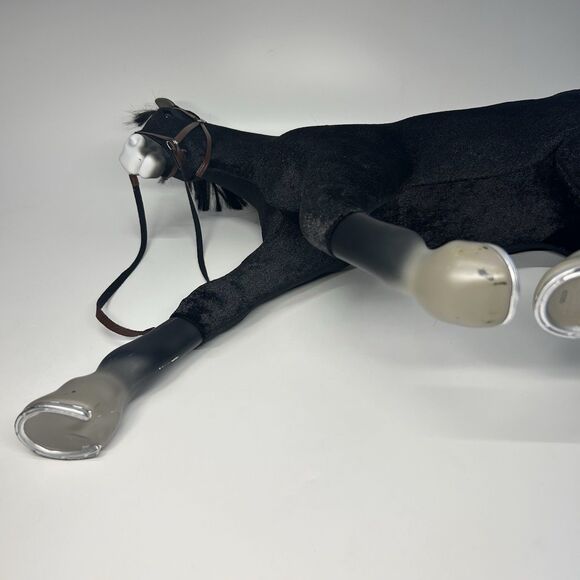 American Girl Black & White Velvet Horse 16” Retired 2008 Collectible w/ Lead - Picture 12 of 16